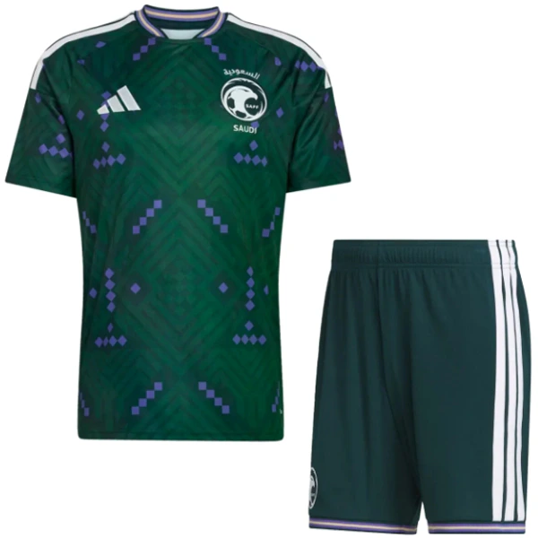 Casa Conjunto De Niños Arabia Saudita 2026 Verde Arabia Saudita Niños Conjunto 2026 Casa Verde - Arabia Saudita Niños Barata | tiendasdefutboles