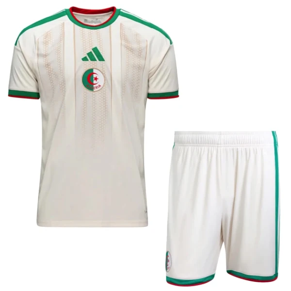 Casa Conjunto De Niños Argelia 2026 Blanco Amarillo Argelia Niños Conjunto 2026 Casa Blanco - Argelia Niños Barata | tiendasdefutboles