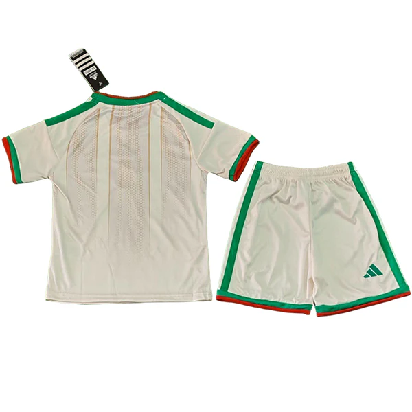 Casa Conjunto De Niños Argelia 2026 Blanco Amarillo Argelia Niños Conjunto 2026 Casa Blanco - Argelia Niños Barata | tiendasdefutboles