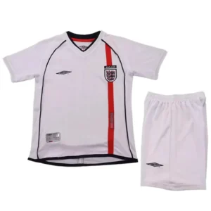 Inglaterra Niños Conjunto 2002 Casa Blanco - Conjuntos Argentina Retro | tiendasdefutboles
