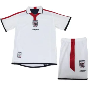 Inglaterra Niños Conjunto 2004 Casa Blanco - Conjuntos Argentina Retro | tiendasdefutboles