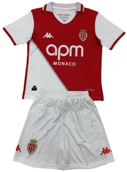 Casa Conjunto De Niños AS Monaco 2024 2025 Rojo Blanco AS Monaco Niños Conjunto 2024 2025 Casa Rojo - Tuta AS Monaco Niños | tiendasdefutboles