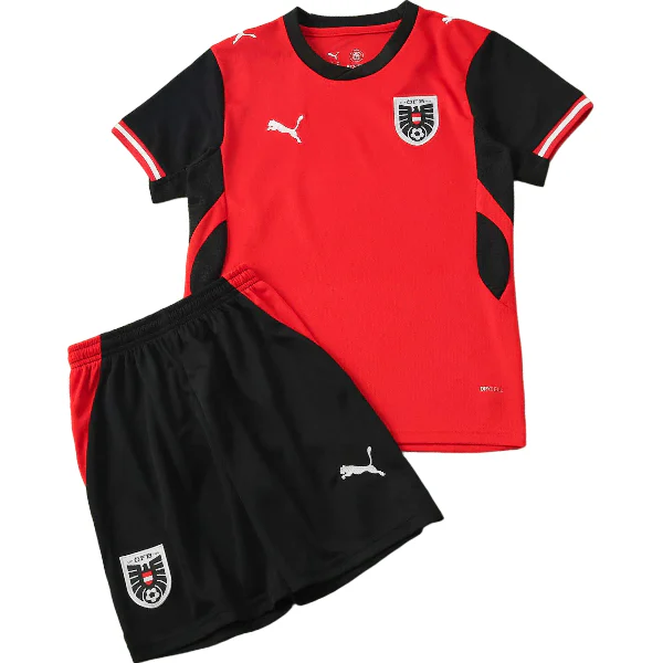 Casa Conjunto De Niños Austria 2026 Rojo Austria Niños Conjunto 2026 Casa Rojo - Austria Niños Barata | tiendasdefutboles