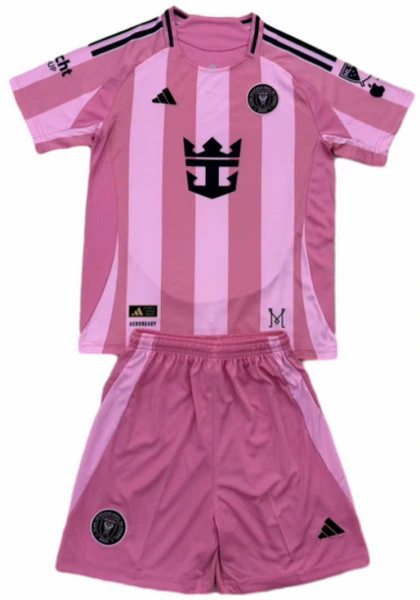 Casa Conjunto De Niños Inter Miami 2025 2026 Rosa Inter Miami Niños Conjunto 2025 2026 Casa Rosa - Equipacion Inter Miami Niños | tiendasdefutboles