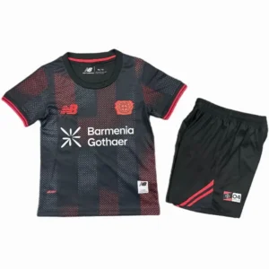 Bayer 04 Leverkusen Niños Conjunto 2025 2026 Casa Negro - Tuta Bayer 04 Leverkusen Niños | tiendasdefutboles