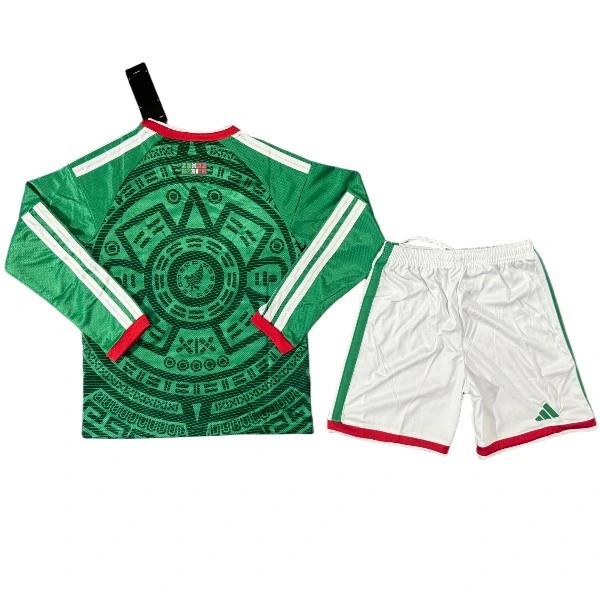 Casa Conjunto De Niños Manga Larga Mexico 2026 Verde México Niños Conjunto 2026 Casa Verde - Playera Mexico 2026 Niños | tiendasdefutboles