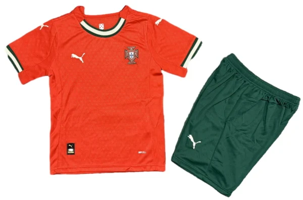 Casa Conjunto De Niños Portugal 2025 Rojo Portugal Niños Conjunto 2025 Casa Rojo - Equipacion Portugal Niños | tiendasdefutboles