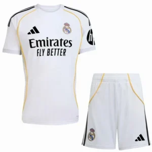 Real Madrid Niños Conjunto 2025 2026 Casa Blanco - Tuta Real Madrid Niños | tiendasdefutboles