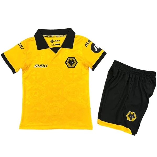 Casa Conjunto De Niños Wolves 2025 2026 Amarillo Wolves FC Niños Conjunto 2025 2026 Casa Amarillo - Tuta Wolves FC Niños | tiendasdefutboles