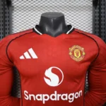 Casa Jugadores Manga Larga Manchester United 2025 2026 Rojo