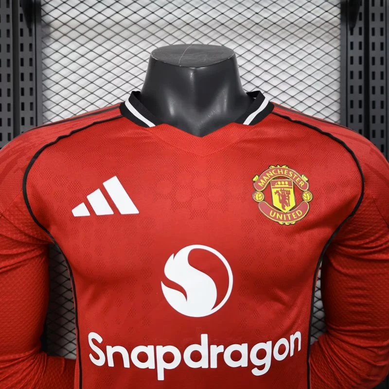 Casa Jugadores Manga Larga Manchester United 2025 2026 Rojo Manchester United Camiseta Edición Jugadores 2025 2026 Casa Roja - Camiseta Manchester United | tiendasdefutboles