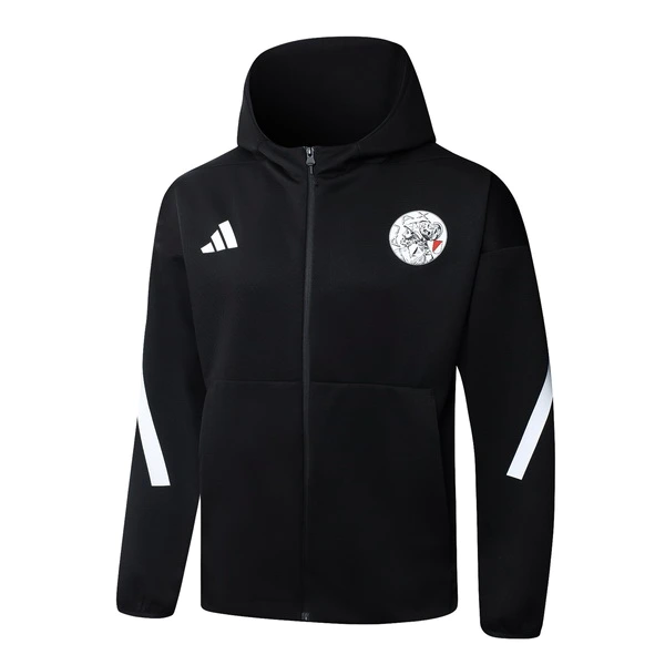 Chaqueta Con Capucha Ajax 2025 2026 Negro Blanco Ajax Chaqueta 2025 2026 Negra - Chaqueta Ajax | tiendasdefutboles