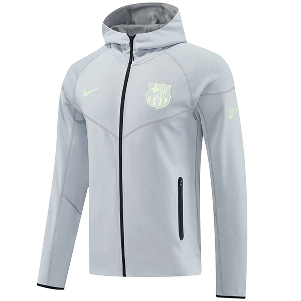 Chaqueta Con Capucha Barcelona 2025 2026 Gris Claro FC Barcelona Chaqueta 2025 2026 Gris - Chaqueta FC Barcelona | tiendasdefutboles