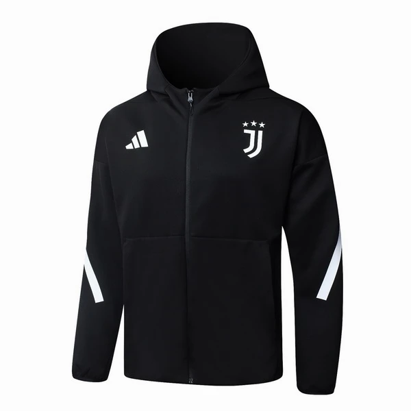Chaqueta Con Capucha Juventus 2025 2026 Negro Blanco Juventus Chaqueta 2025 2026 Negra - Equipación Juventus | tiendasdefutboles