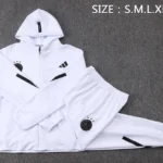 Conjunto Completo Chaqueta Con Capucha Ajax 2025 2026 Blanco Negro