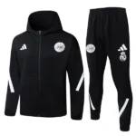 Conjunto Completo Chaqueta Con Capucha Ajax 2025 2026 Negro Blanco