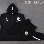 Conjunto Completo Chaqueta Con Capucha Ajax 2025 2026 Negro Blanco