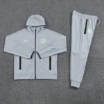 Conjunto Completo Chaqueta Con Capucha Barcelona 2025 2026 Gris Claro