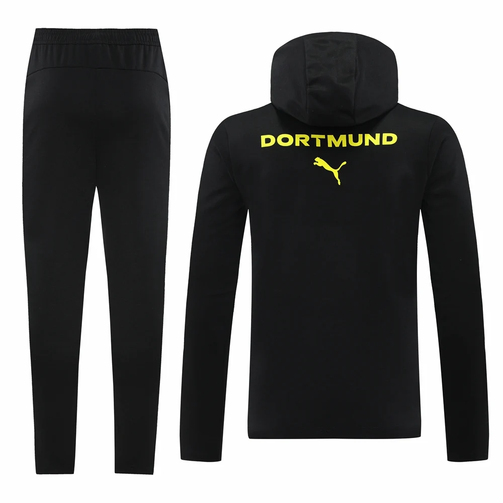 Conjunto Completo Chaqueta Con Capucha Borussia Dortmund 2024 2025 Negro Amarillo Borussia Dortmund Conjunto 2024 2025 Negro - Tuta Borussia Dortmund | tiendasdefutboles