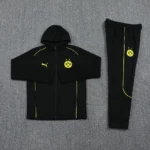 Conjunto Completo Chaqueta Con Capucha Borussia Dortmund 2024 2025 Negro Amarillo
