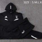 Conjunto Completo Chaqueta Con Capucha Juventus 2025 2026 Negro Blanco