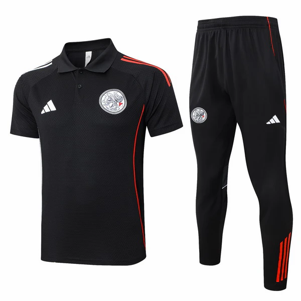 Conjunto Completo Polo Ajax 2025 2026 Negro Rojo Ajax Conjunto 2025 2026 Negro - Maglia Ajax | tiendasdefutboles