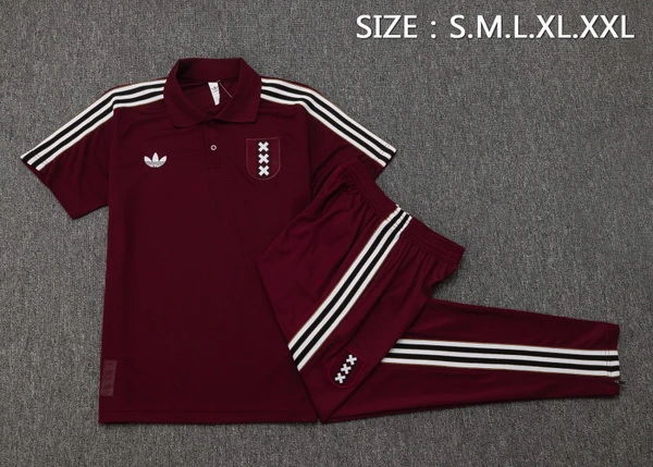Conjunto Completo Polo Ajax 2025 2026 Rojo Negro Ajax Conjunto 2025 2026 Rojo - Maglia Ajax | tiendasdefutboles