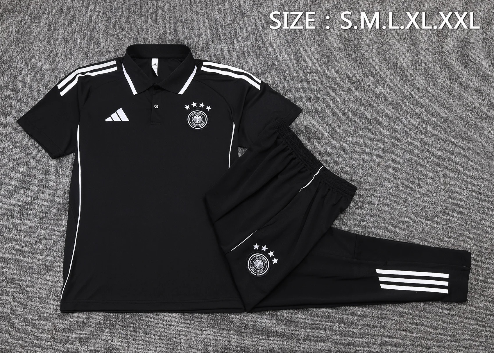 Conjunto Completo Polo Alemania 2025 Negro Alemania Conjunto 2025 Negro - Tuta Alemania | tiendasdefutboles