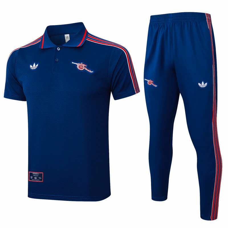 Conjunto Completo Polo Arsenal 2025 2026 Azul Marino Rojo Arsenal Conjunto 2025 2026 Azul - Maglia Arsenal | tiendasdefutboles