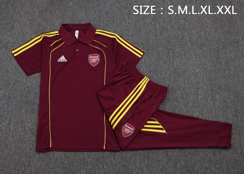 Conjunto Completo Polo Arsenal 2025 2026 Borgona Rojo Arsenal Conjunto 2025 2026 Rojo - Maglia Arsenal | tiendasdefutboles