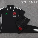 Conjunto Completo Polo Arsenal 2025 2026 Negro Rojo Verde