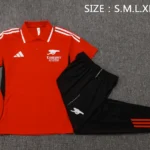 Conjunto Completo Polo Arsenal 2025 2026 Rojo Negro