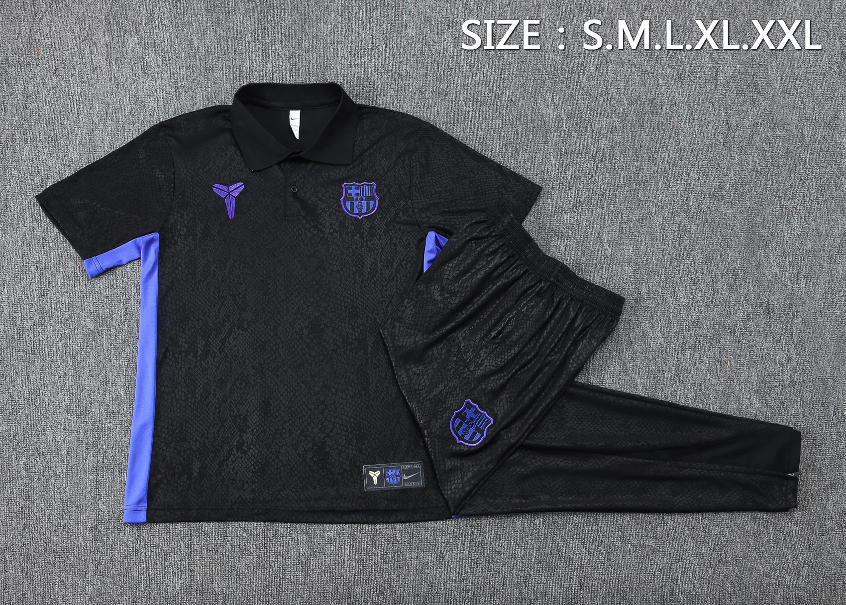 Conjunto Completo Polo Barcelona 2025 2026 Negro Purpura FC Barcelona Conjunto 2025 2026 Negro - Tuta FC Barcelona | tiendasdefutboles
