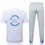 Conjunto Completo Polo Bayern Múnich 2025 2026 Blanco Azul Gris