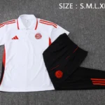 Conjunto Completo Polo Bayern Múnich 2025 2026 Blanco Rojo Negro