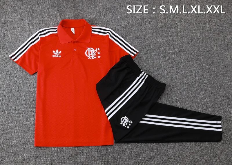 Conjunto Completo Polo Flamengo 2025 2026 Rojo Negro Flamengo Conjunto 2025 2026 Rojo - Maglia Flamengo | tiendasdefutboles