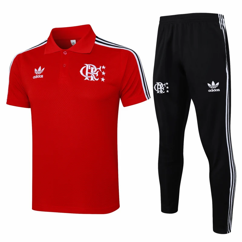 Conjunto Completo Polo Flamengo 2025 2026 Rojo Negro Flamengo Conjunto 2025 2026 Rojo - Maglia Flamengo | tiendasdefutboles