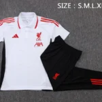 Conjunto Completo Polo Liverpool 2025 2026 Blanco Rojo Negro