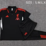 Conjunto Completo Polo Liverpool 2025 2026 Negro Rojo