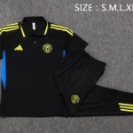 Conjunto Completo Polo Manchester United 2025 2026 Negro Amarillo
