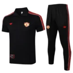 Conjunto Completo Polo Manchester United 2025 2026 Negro Rojo