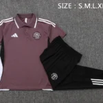 Conjunto Completo Polo Manchester United 2025 2026 Purpura Negro