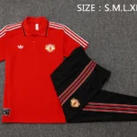 Conjunto Completo Polo Manchester United 2025 2026 Rojo Negro