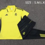 Conjunto Completo Polo Real Madrid 2025 2026 Amarillo Negro