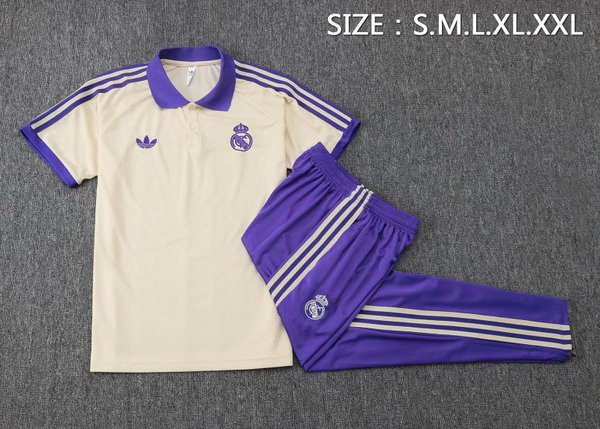 Conjunto Completo Polo Real Madrid 2025 2026 Amarillo Purpura Real Madrid Conjunto 2025 2026 Amarillo - Maglia Real Madrid | tiendasdefutboles