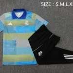 Conjunto Completo Polo Real Madrid 2025 2026 Azul Amarillo Negro