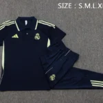 Conjunto Completo Polo Real Madrid 2025 2026 Azul Marino Verde