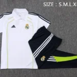 Conjunto Completo Polo Real Madrid 2025 2026 Blanco Verde Negro