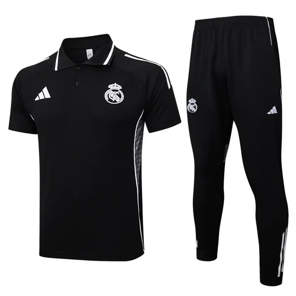 Conjunto Completo Polo Real Madrid 2025 2026 Negro Real Madrid Conjunto 2025 2026 Negro - Maglia Real Madrid | tiendasdefutboles