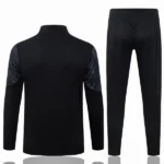 Conjunto Completo Ropa Deportiva Con Cremallera Larga AC Milan 2025 2026 Negro I Rojo